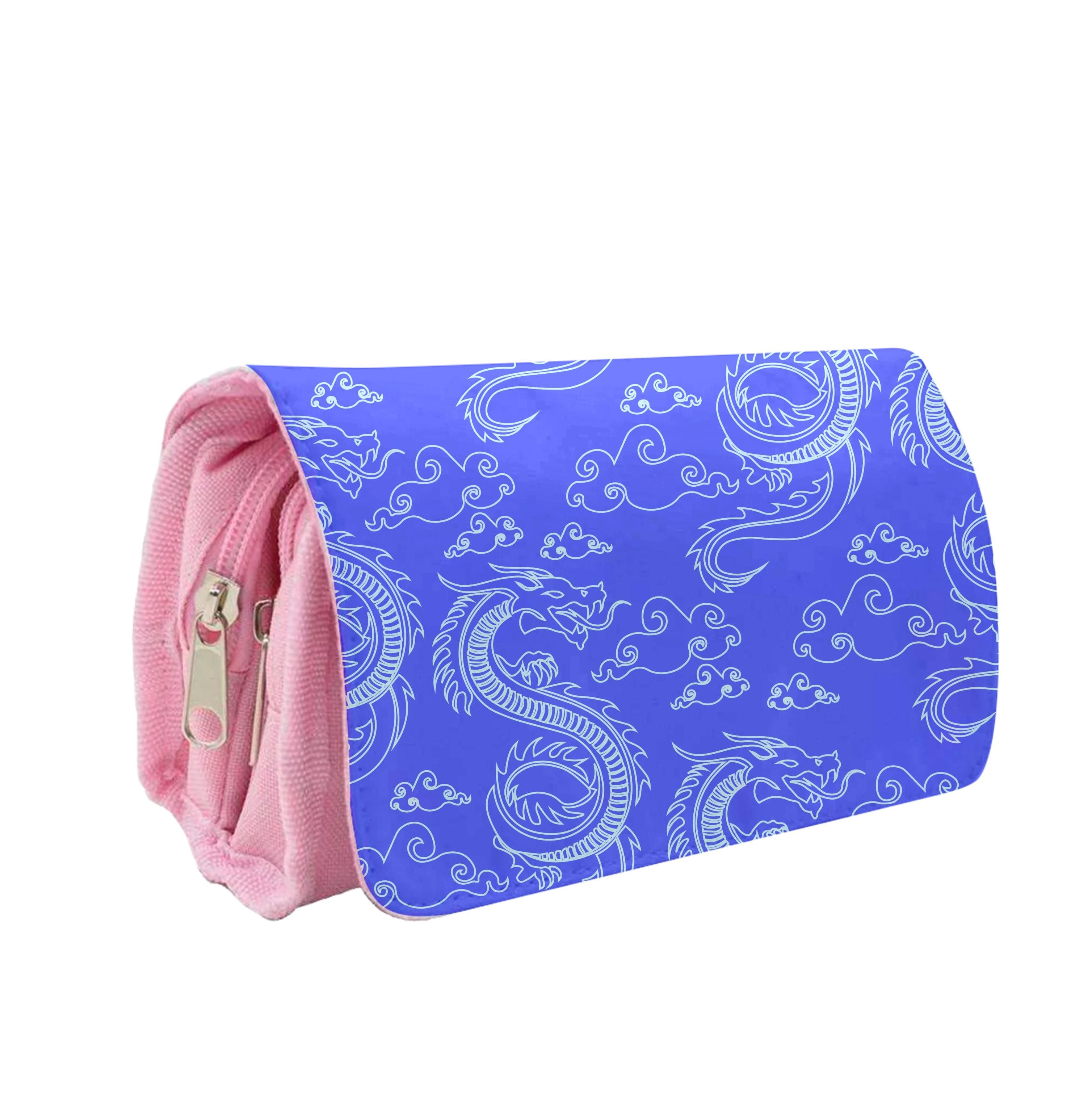 Blue Dragon Pattern Pencil Case