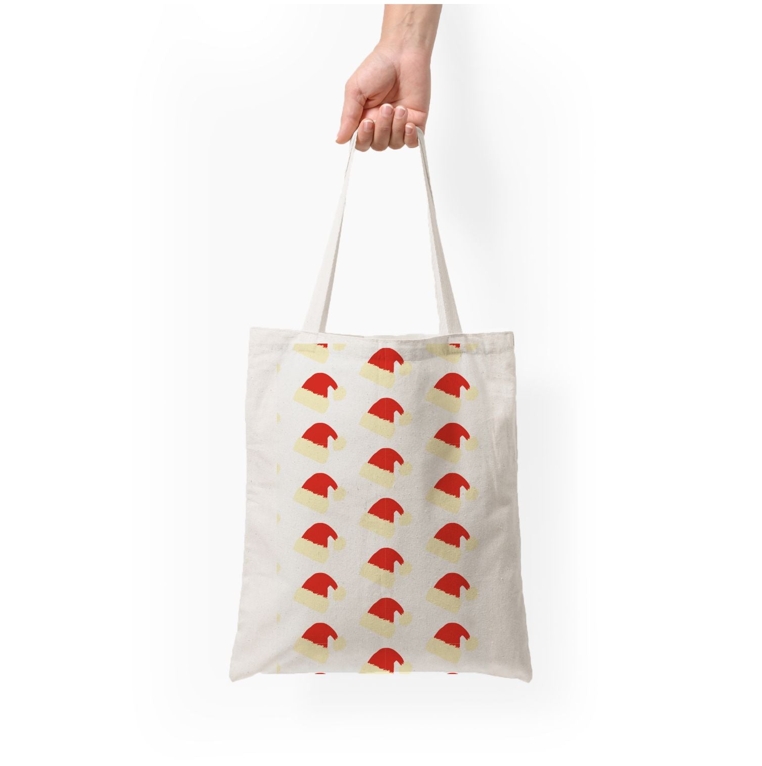 Santa Hat - Christmas Patterns Tote Bag