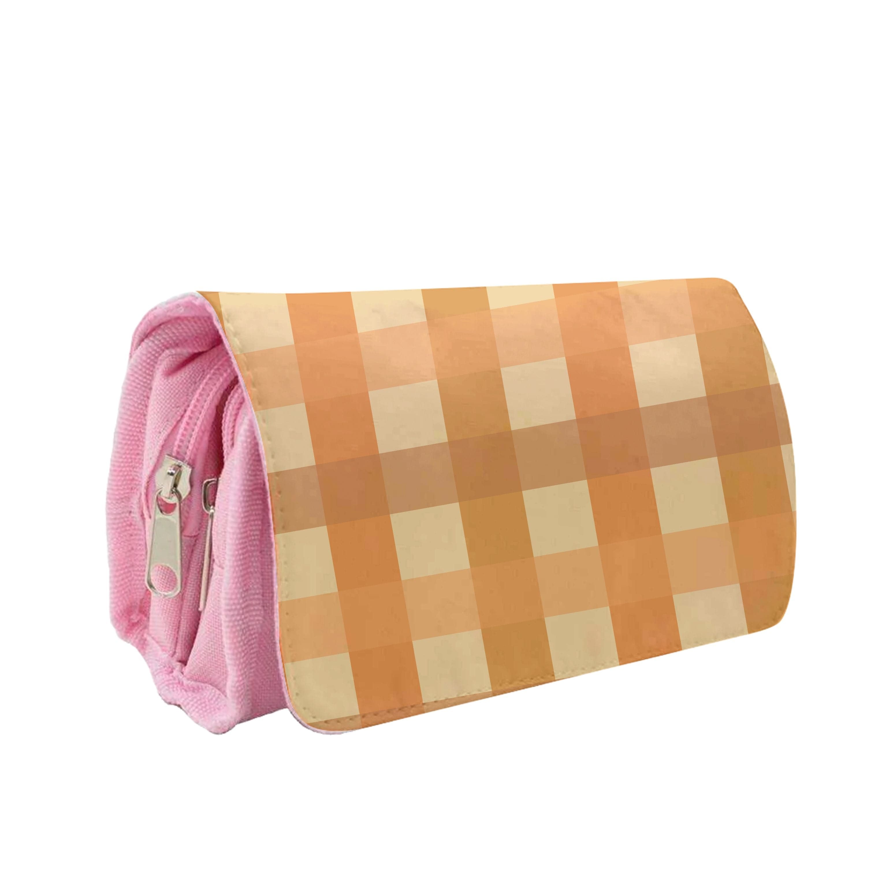 Orange Plaid Pattern- Autumn Pencil Case