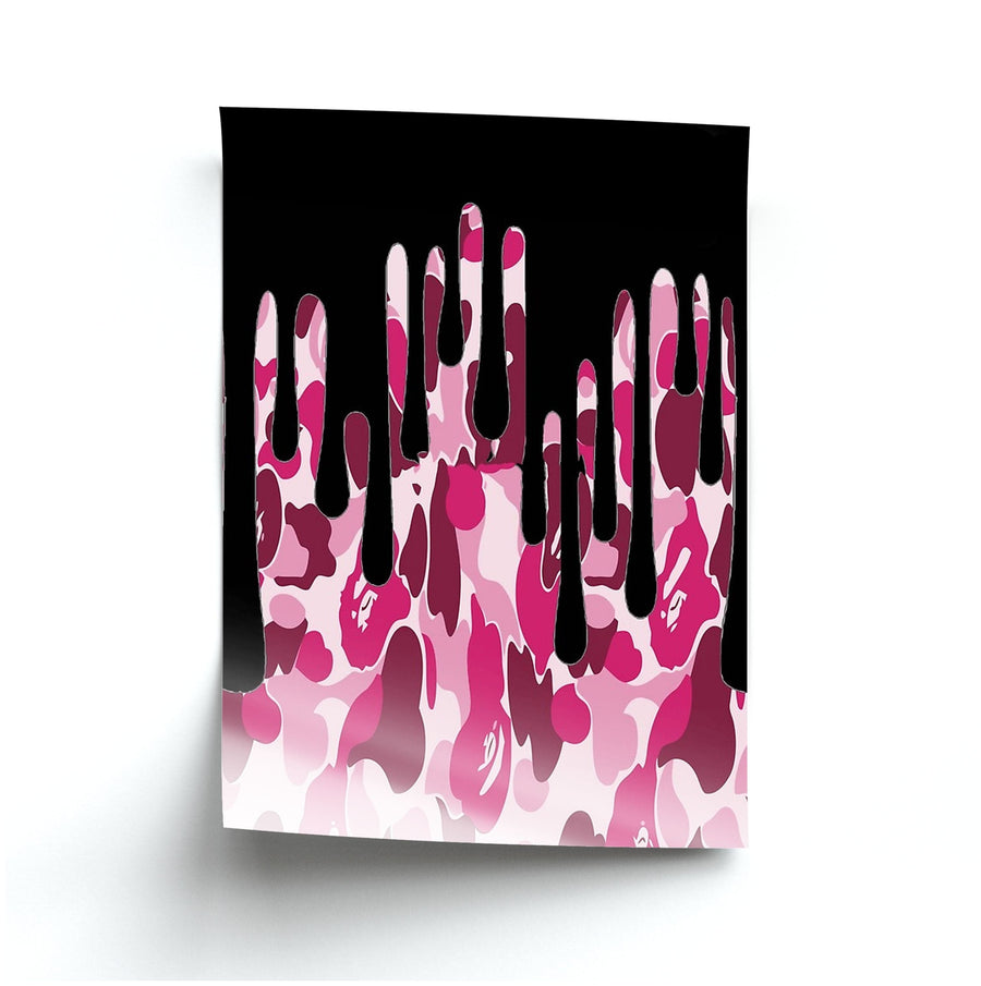 Kylie Jenner - Black & Pink Camo Dripping Cosmetics Poster