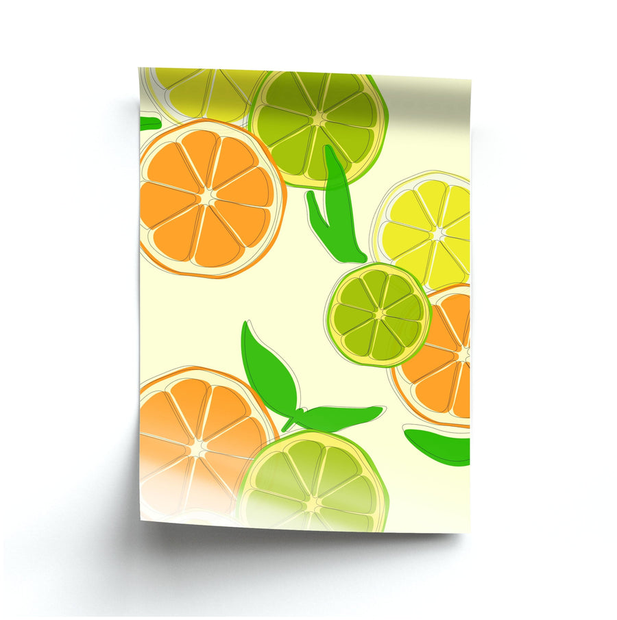 Oranges, Leomns And Limes - Fruit Patterns Poster