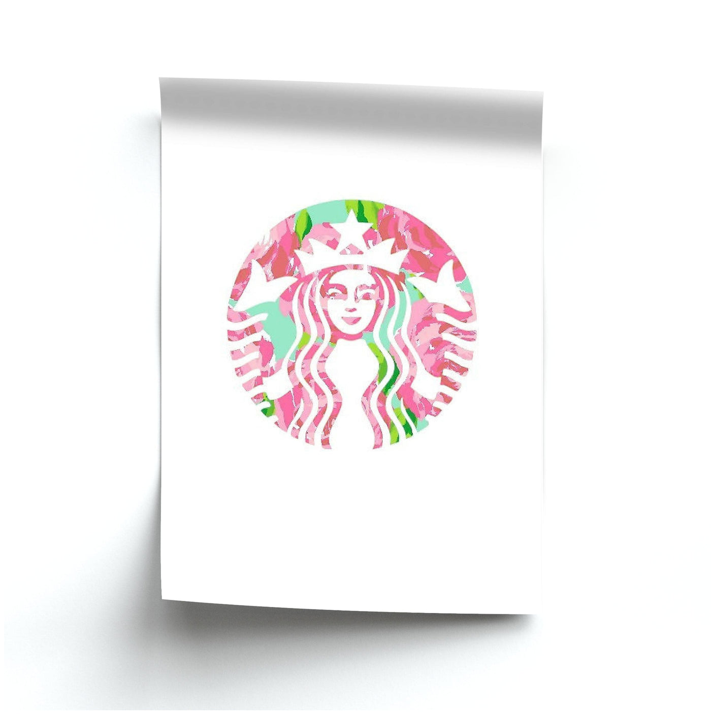 Pink Starbucks Logo Poster