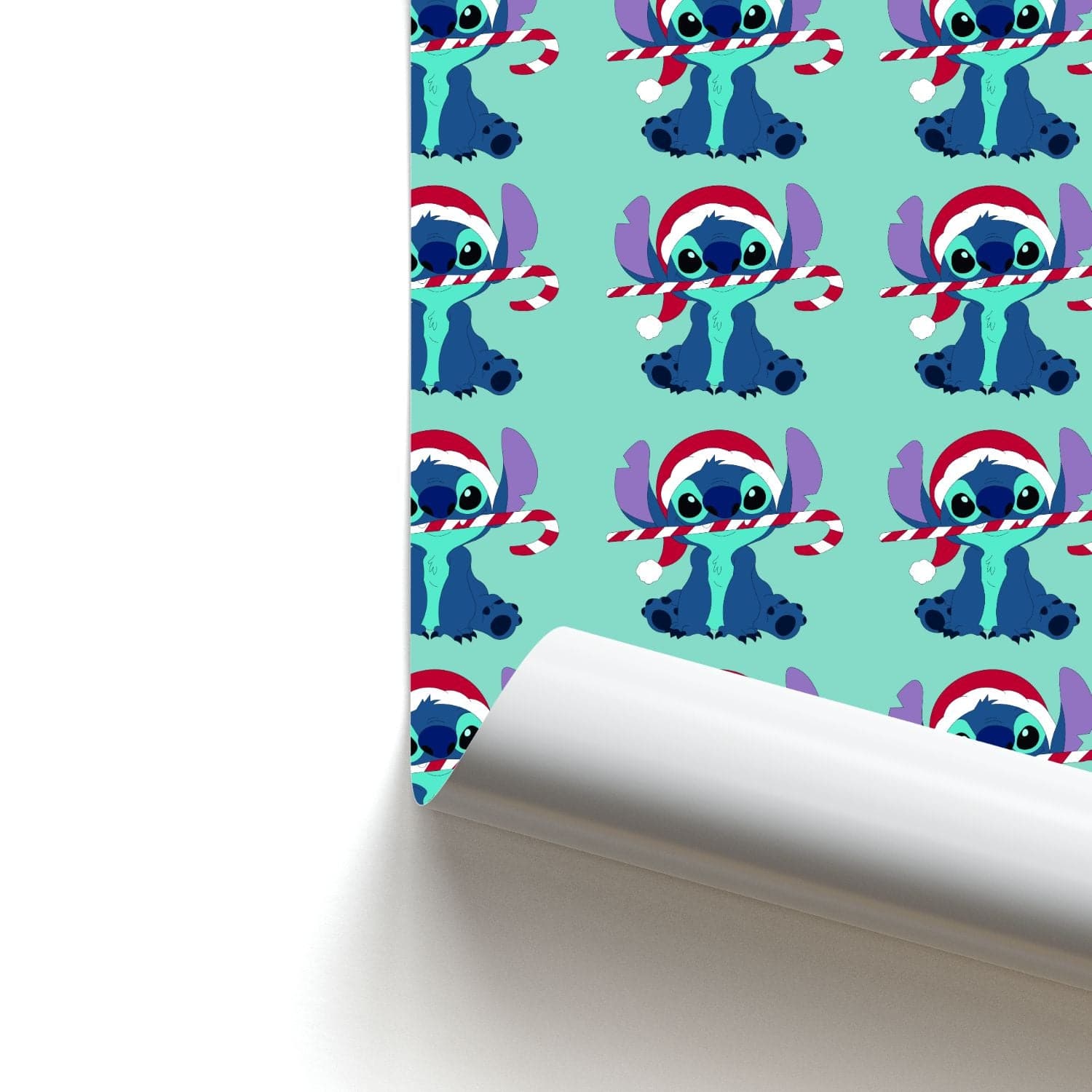 Christmas Blue Alien Pattern Poster