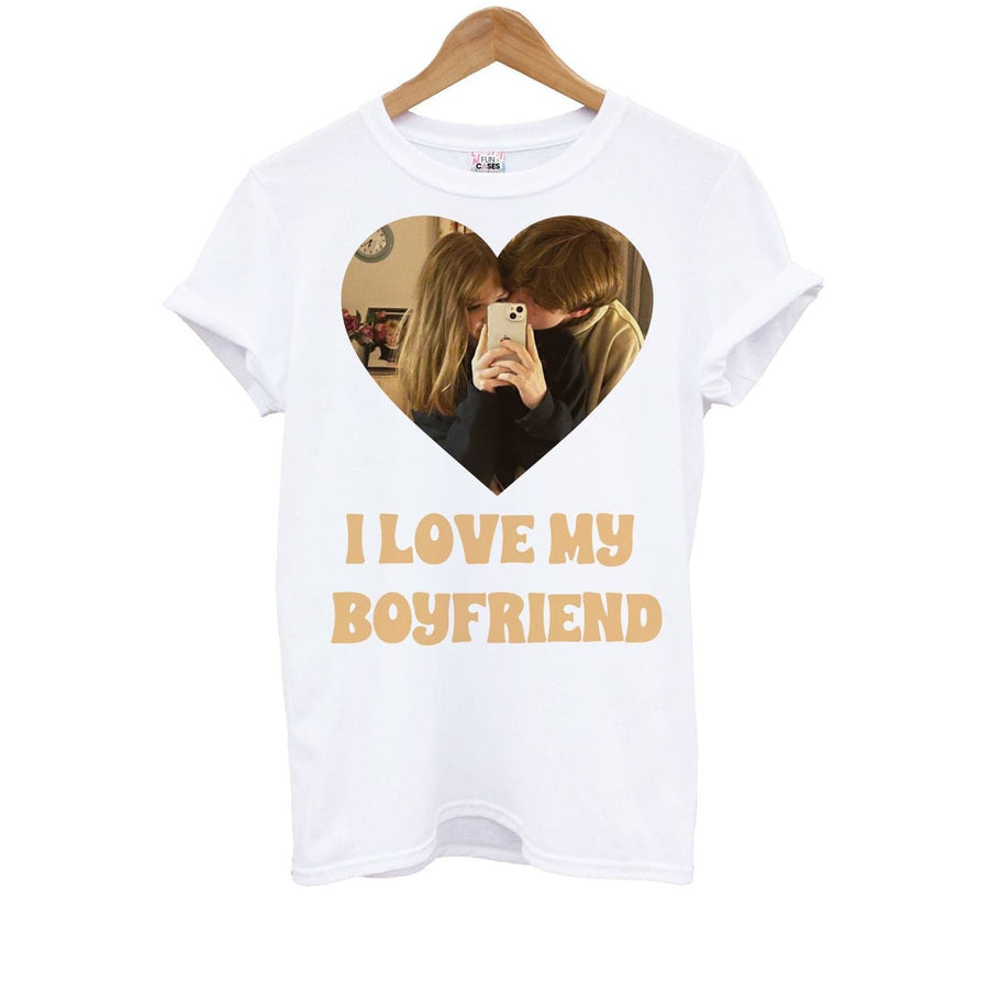 I Love My Boyfriend - Personalised Couples Kids T-Shirt