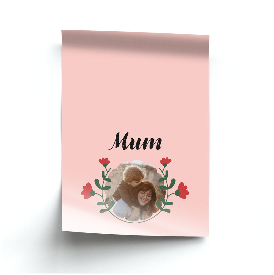 Mum Red Flowers - Personalised Mother's Day Poster