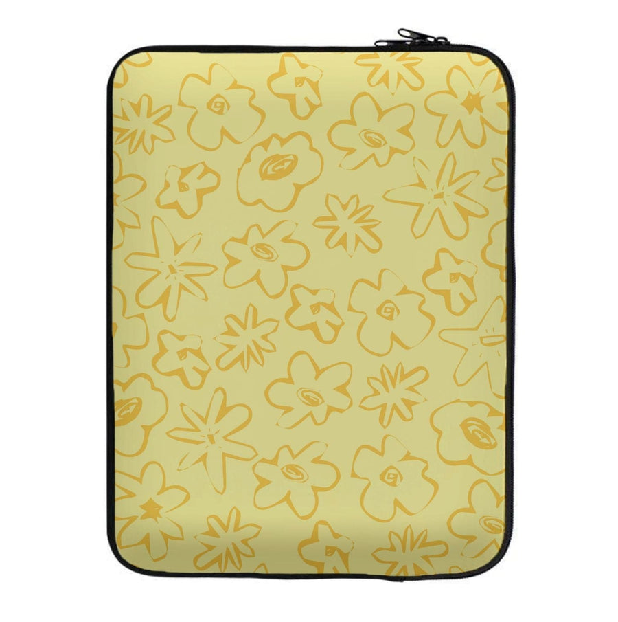 Yellow And Orange - Floral Patterns Laptop Sleeve