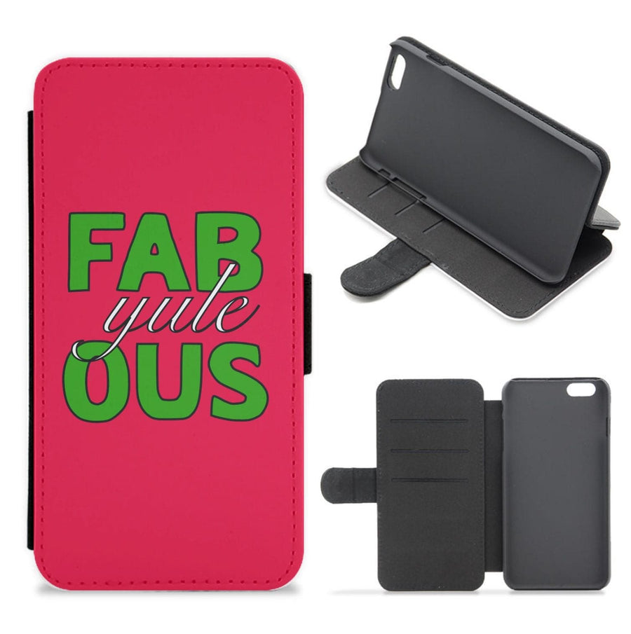 Fab-Yule-Ous Red - Christmas Puns Flip / Wallet Phone Case