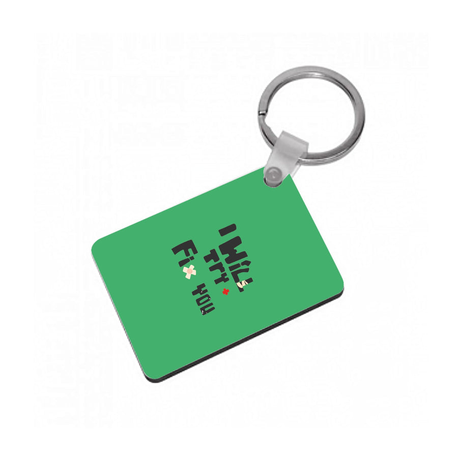 I Will Try To Fix You - Green Coldplay Keyring