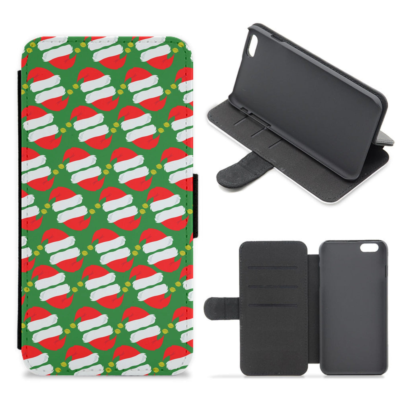 Santa Hat Pattern - Christmas Flip / Wallet Phone Case