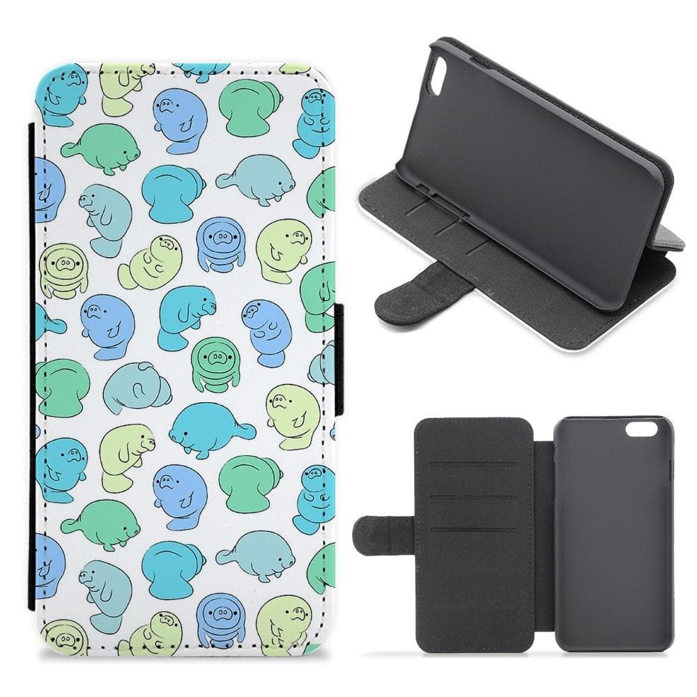 Manatee Party Flip / Wallet Phone Case - Fun Cases