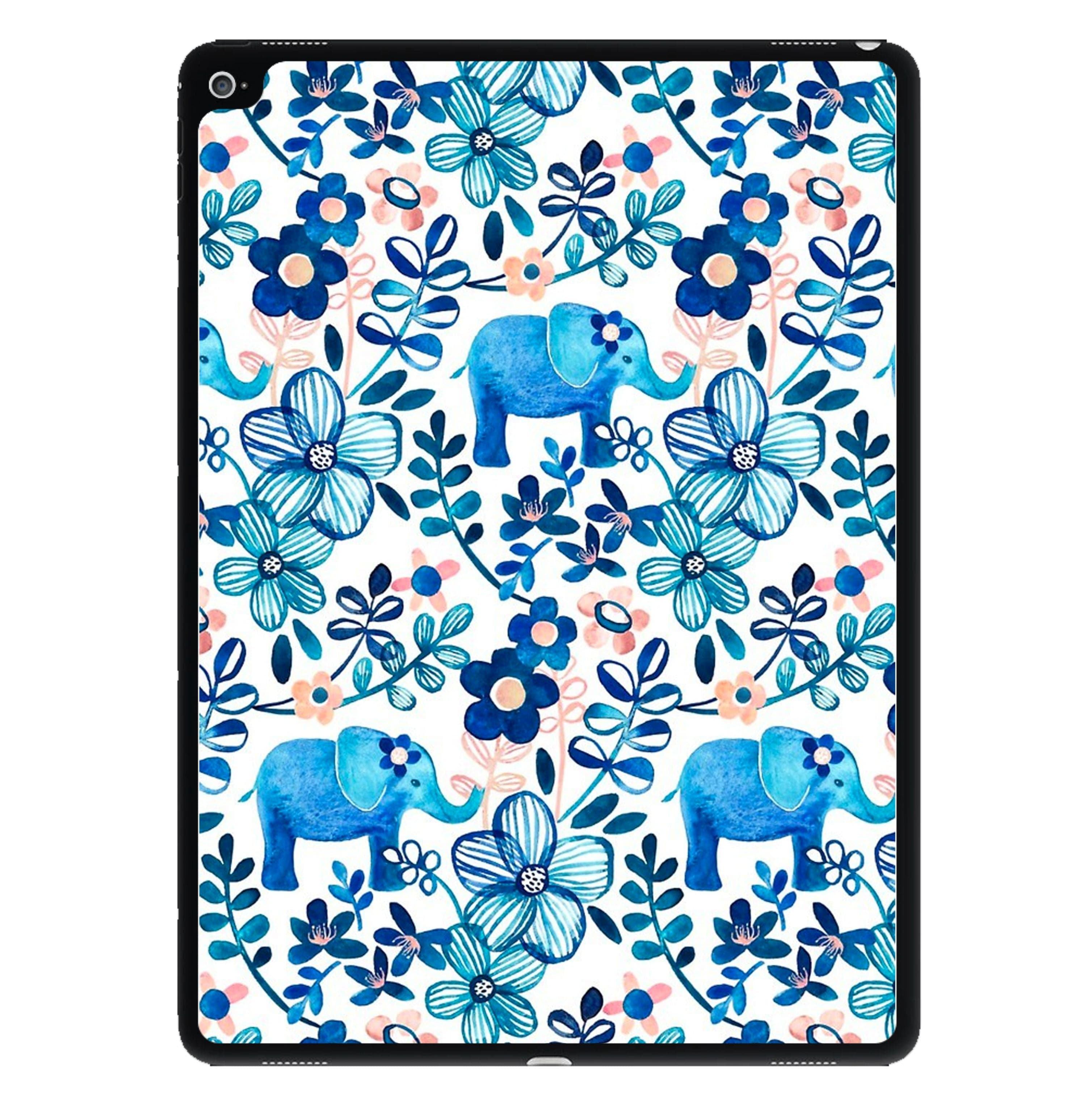 Elephant and Floral Pattern iPad Case