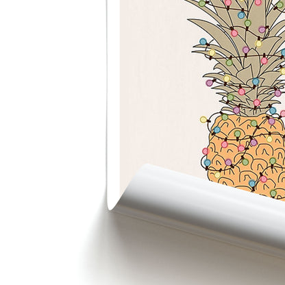 Pinapple Christmas Lights Poster