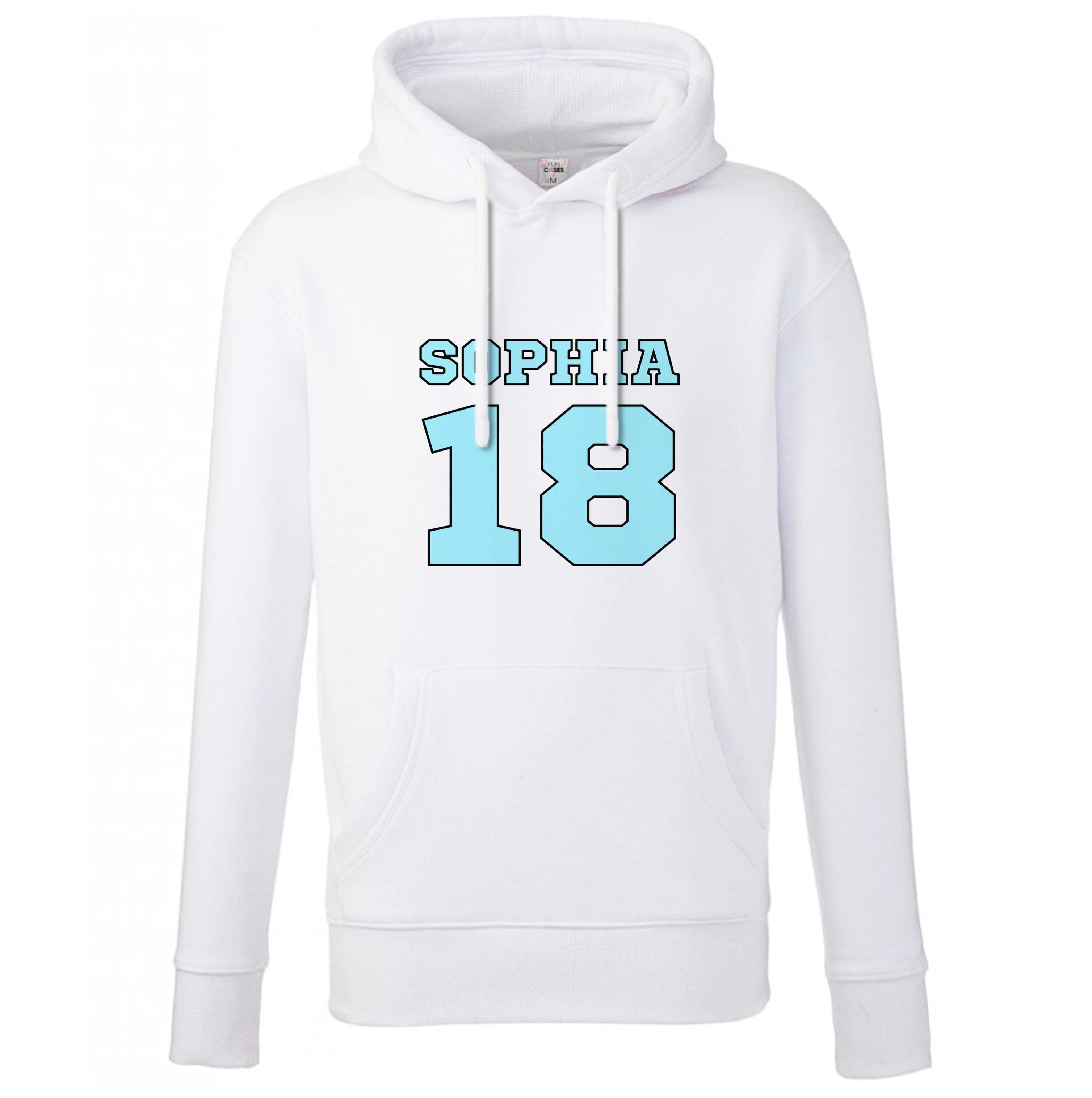 Light Blue - Personalised Football Hoodie