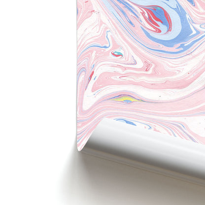 Pink Marble Swirl Poster