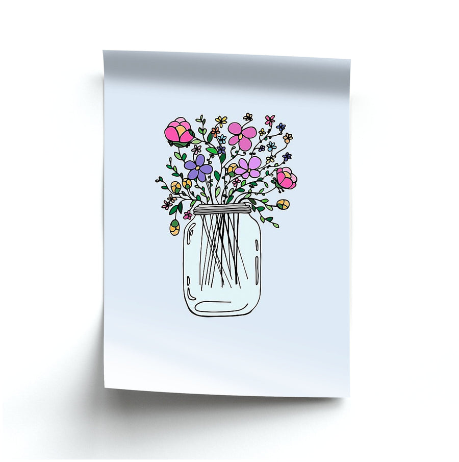 Cartoon Flower Jar Poster