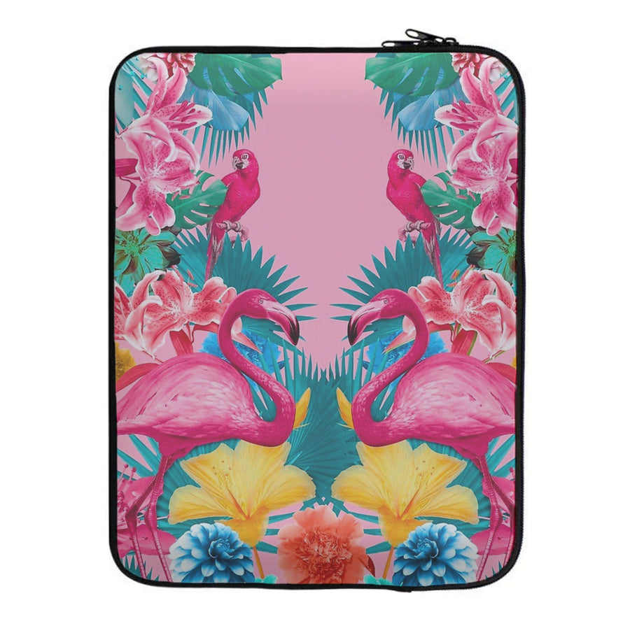 Flamingo and Tropical garden Laptop Sleeve