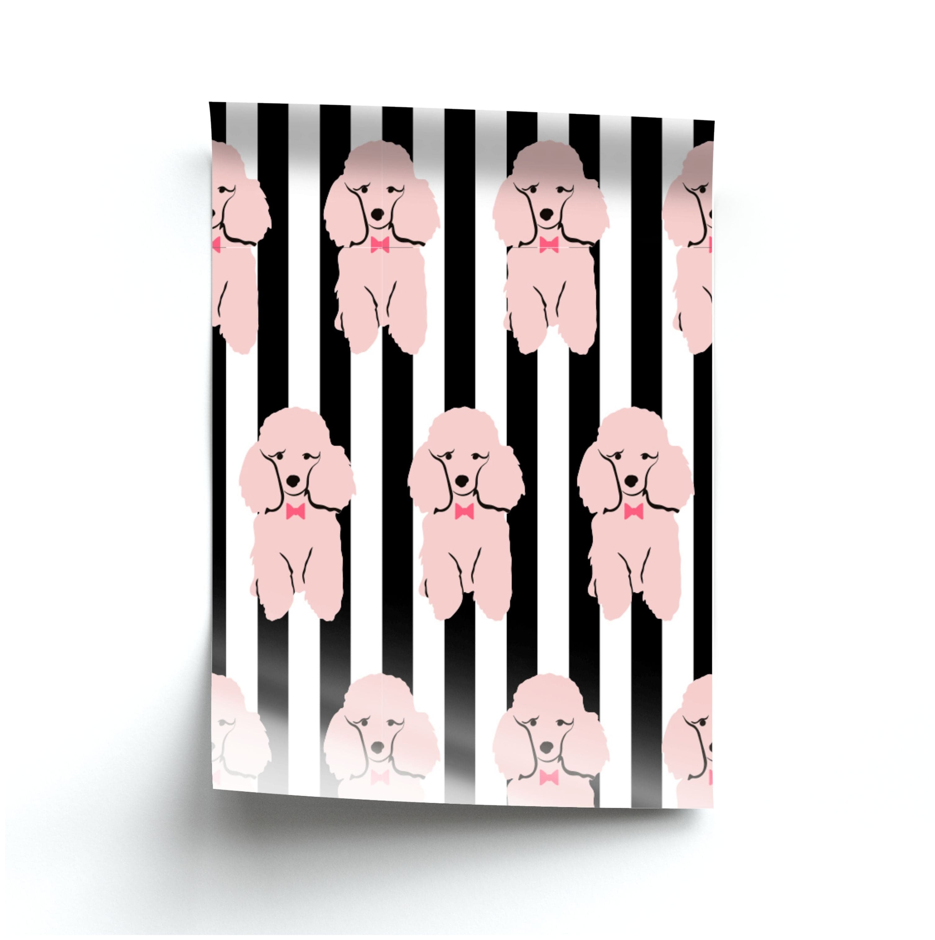 Striped Poodle - Dog Pattern Poster