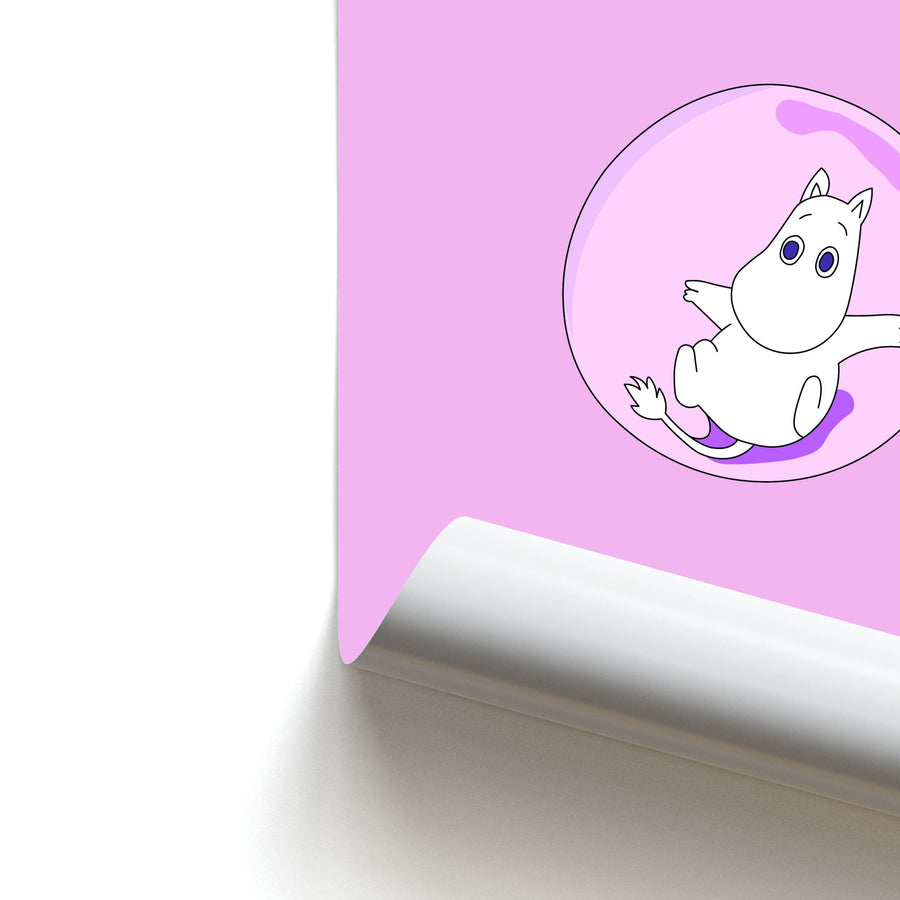 Moomin In A Pink Bubble  Poster