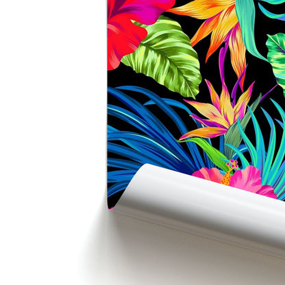 Colourful Hibiscus Pattern Poster