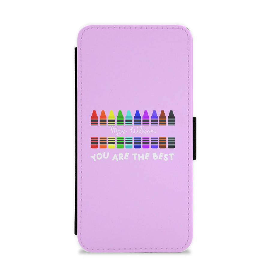 You Are The Best - Personalised Teachers Gift Flip / Wallet Phone Case