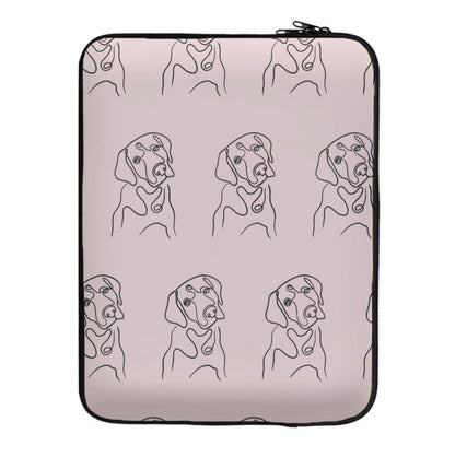 Labrador Outline - Dog Pattern Laptop Sleeve