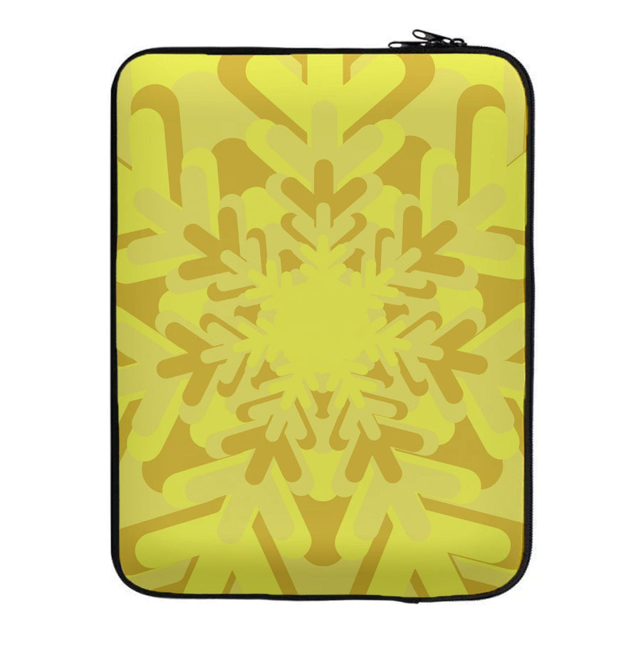 Yellow - Colourful Snowflakes Laptop Sleeve