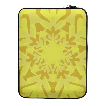 Yellow - Colourful Snowflakes Laptop Sleeve