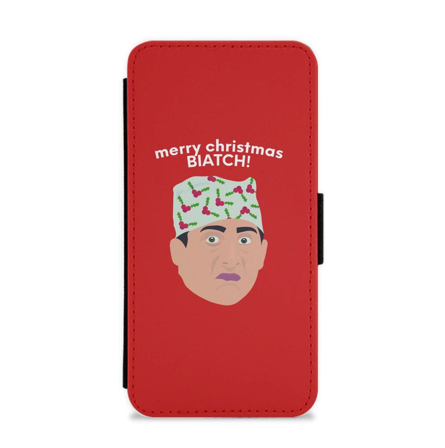 Merry Christmas Biatch - The Office Flip / Wallet Phone Case