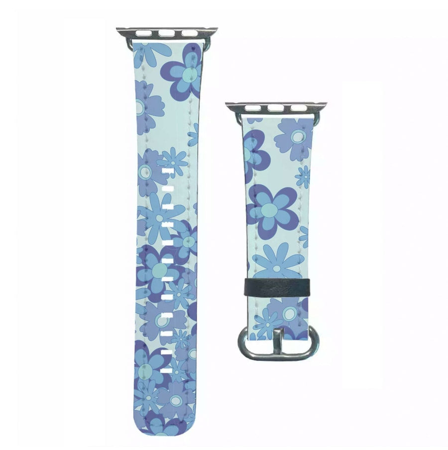 Blue Flowers - Floral Patterns Apple Watch Strap