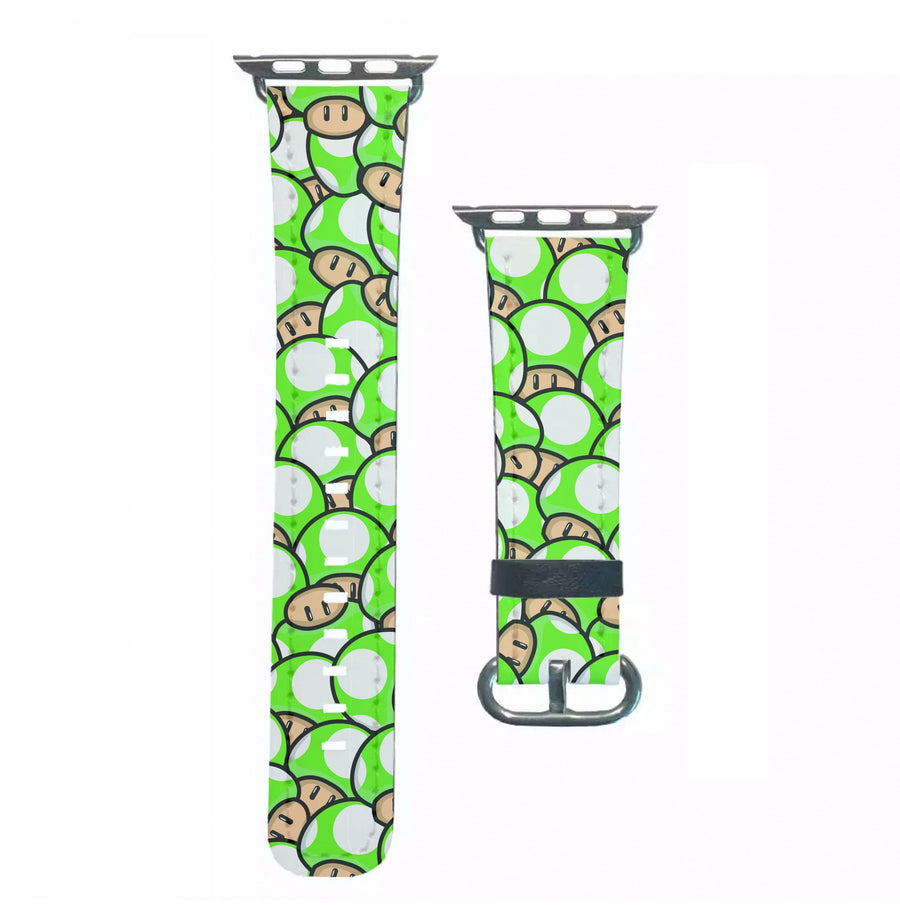 Mushroom Pattern - Green Apple Watch Strap