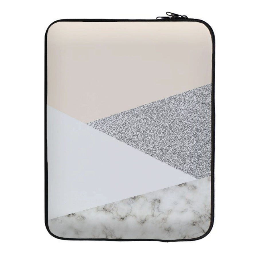 Abstract Marble and Silver Pattern Laptop Sleeve