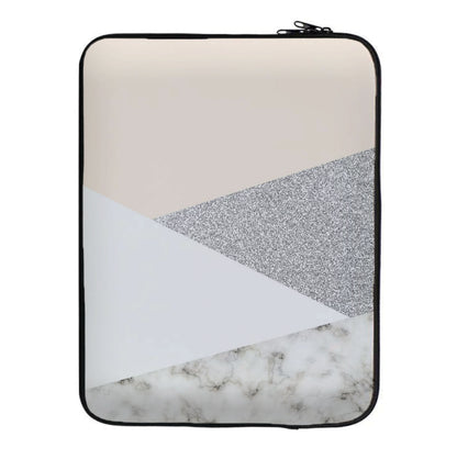 Abstract Marble and Silver Pattern Laptop Sleeve