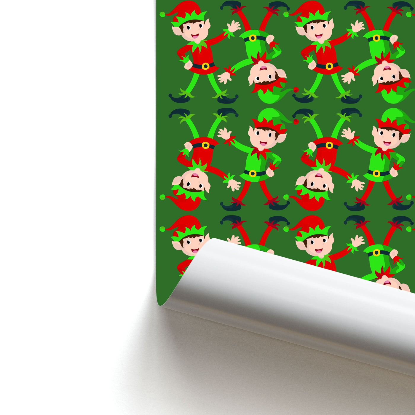 Elf Face Pattern - Christmas Patterns Poster