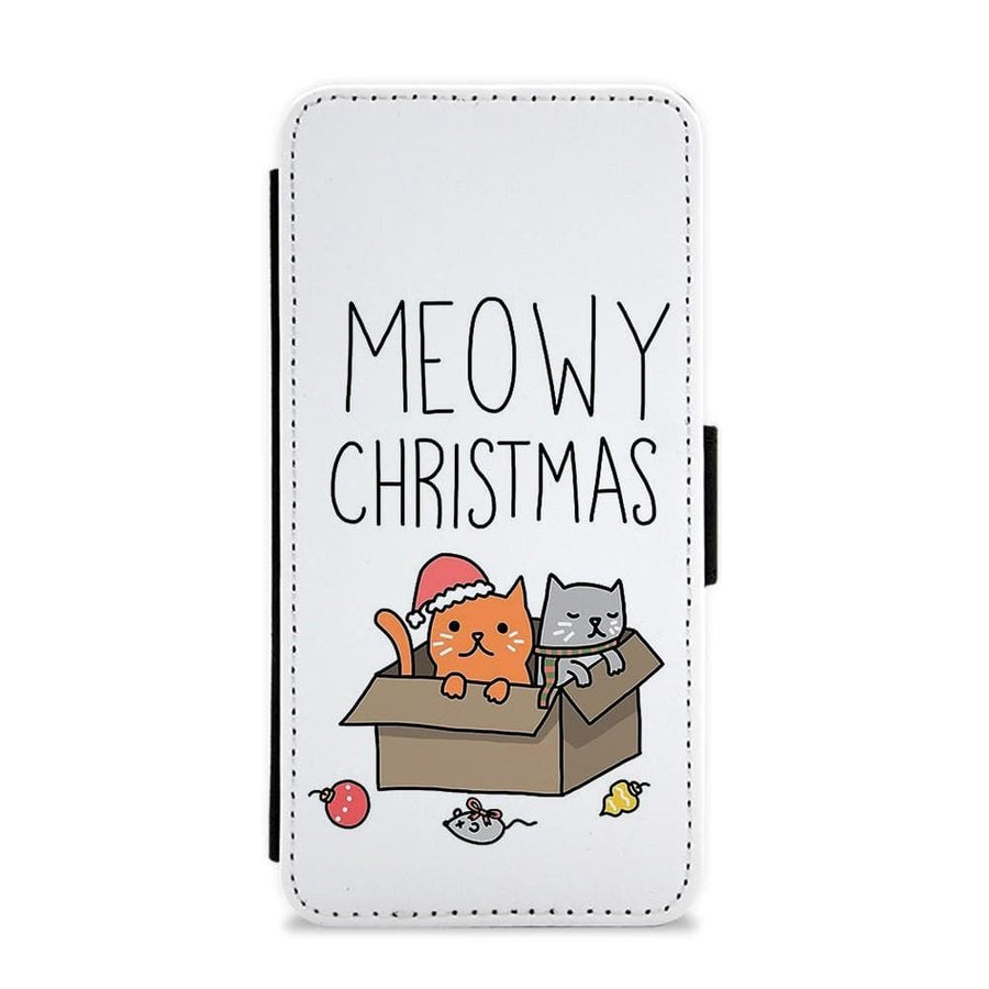 Meowy Christmas Flip / Wallet Phone Case - Fun Cases