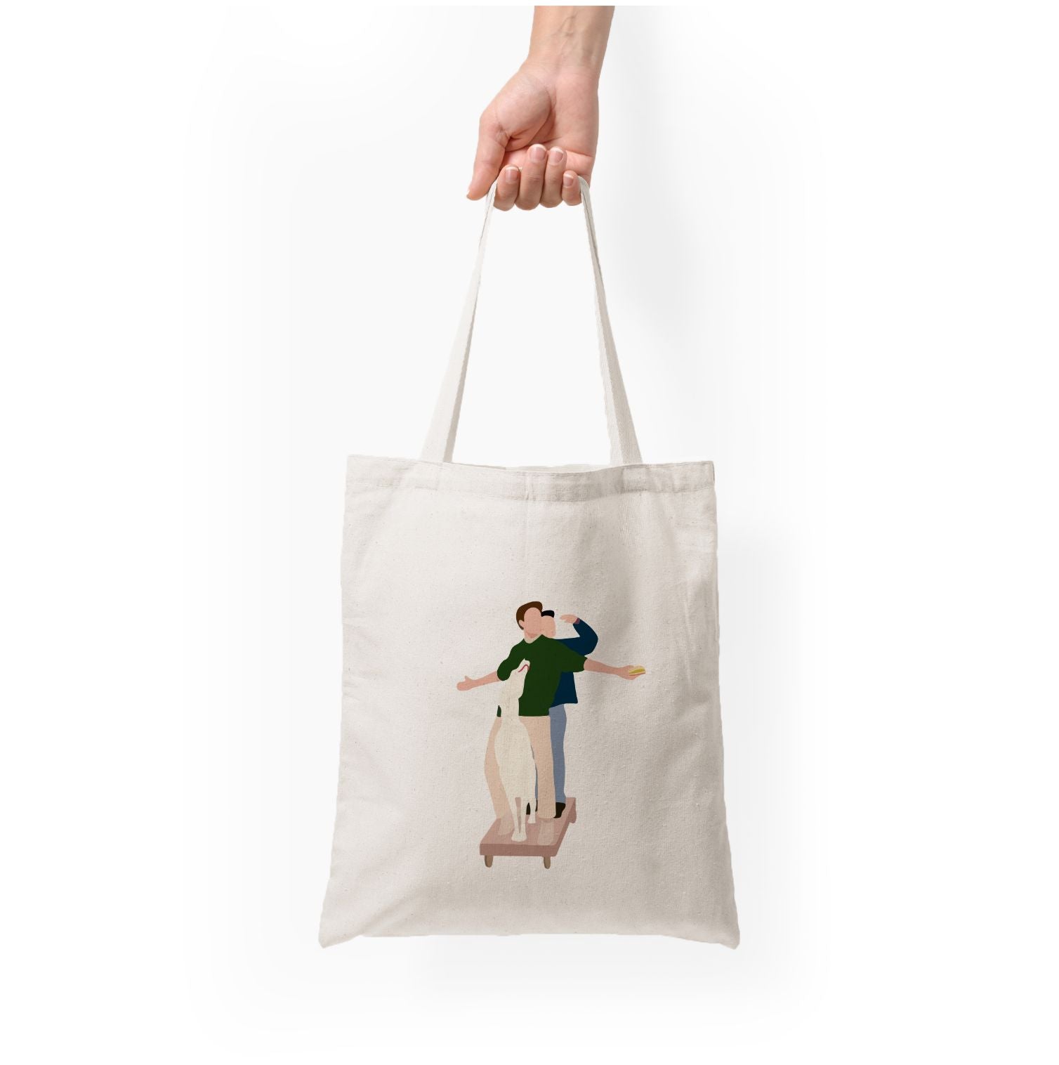 Two Men And A Dog Tote Bag