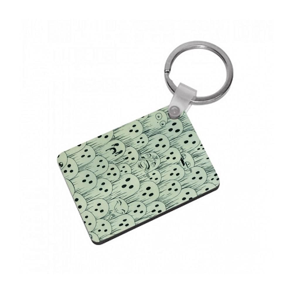 Droopy Ghost Pattern Keyring