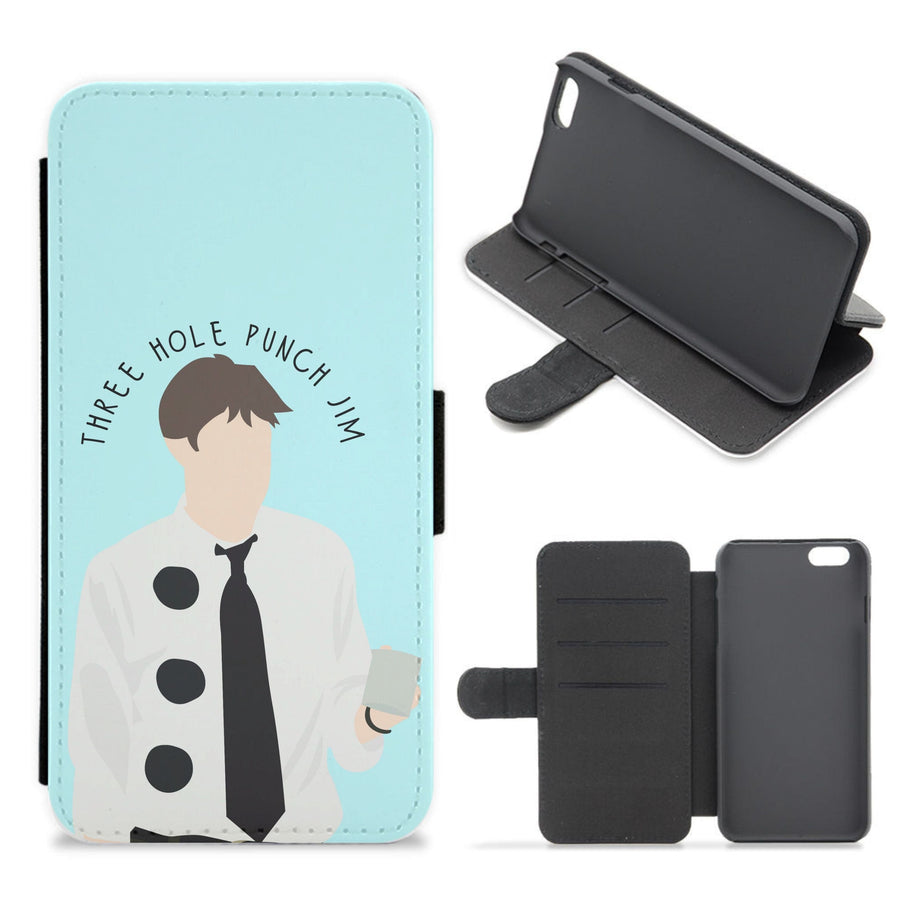 Three Hole Punch Jim The Office - Halloween Specials Flip / Wallet Phone Case