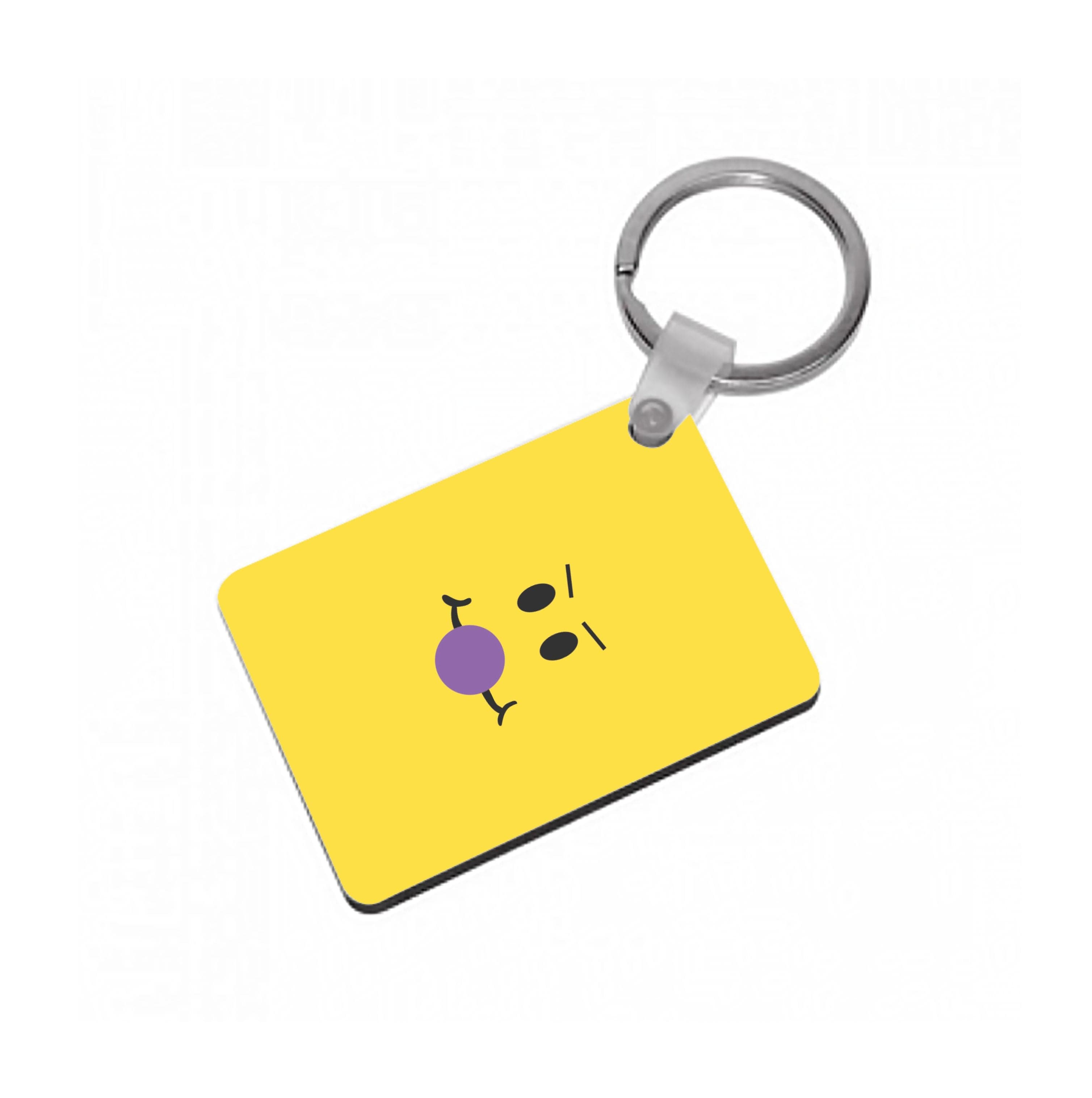 Yellow Face Purple Keyring