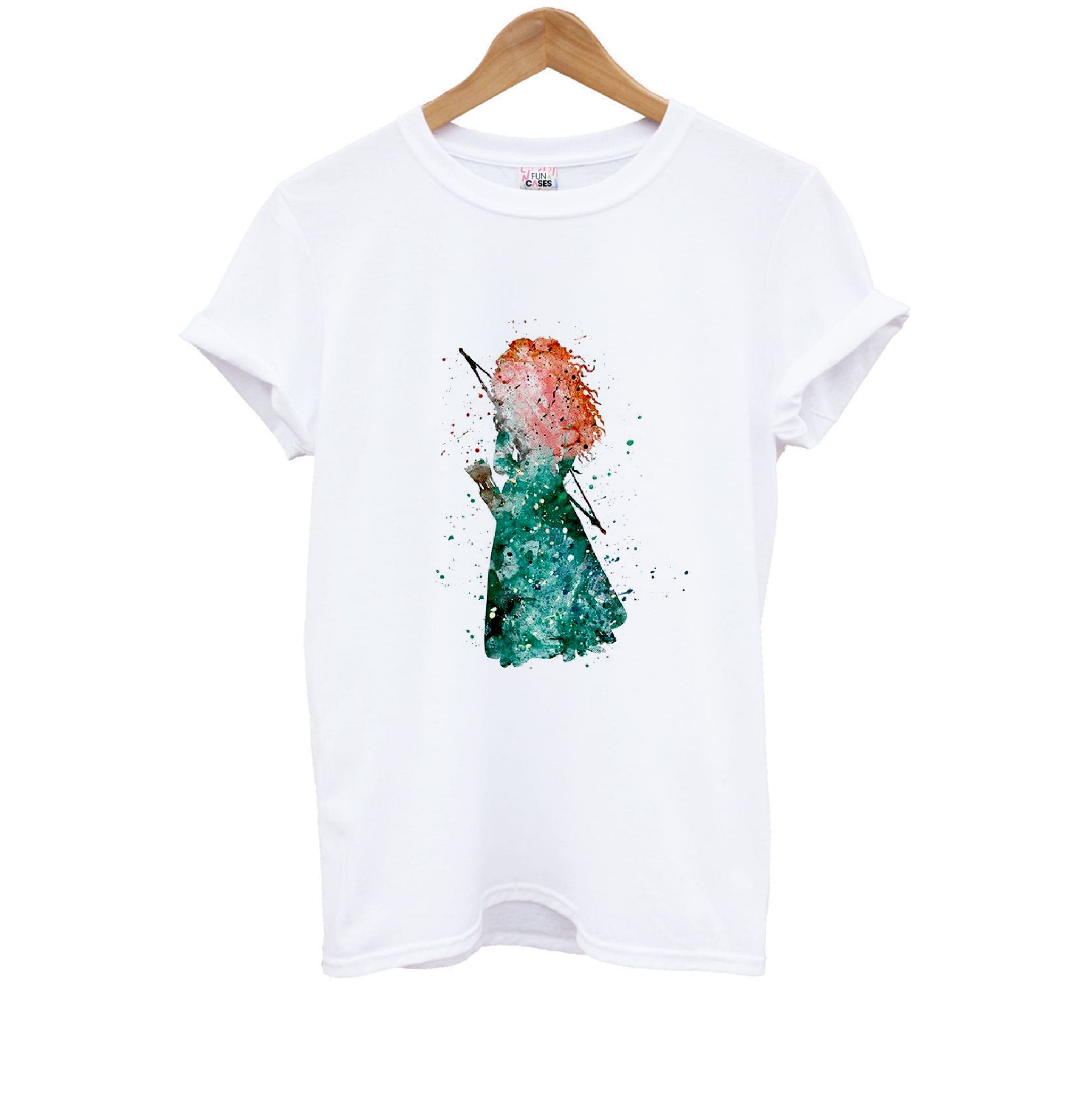 Watercolour Princess Merida Brave Fairytale Kids T-Shirt