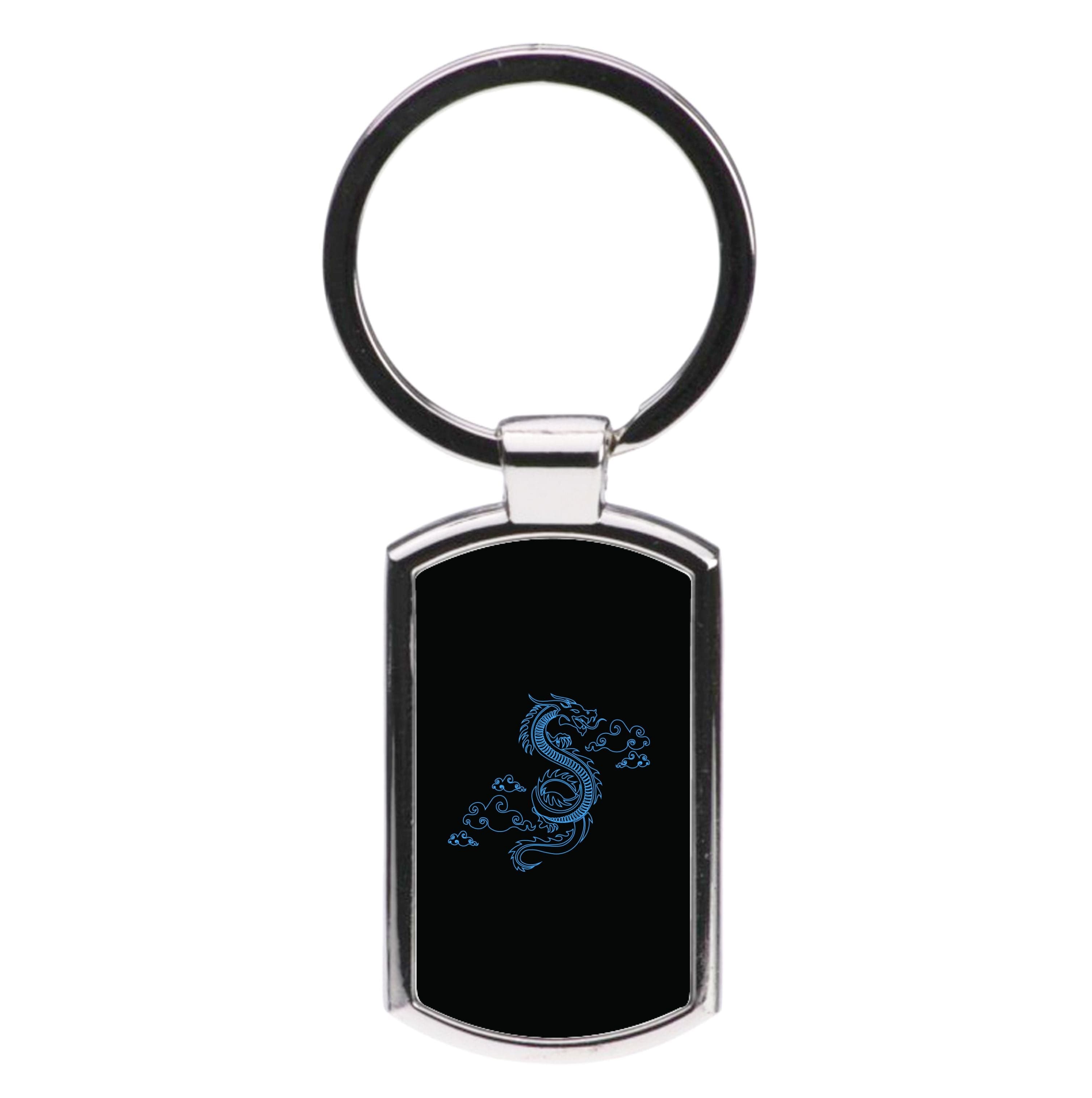 Blue - Dragon Patterns Luxury Keyring