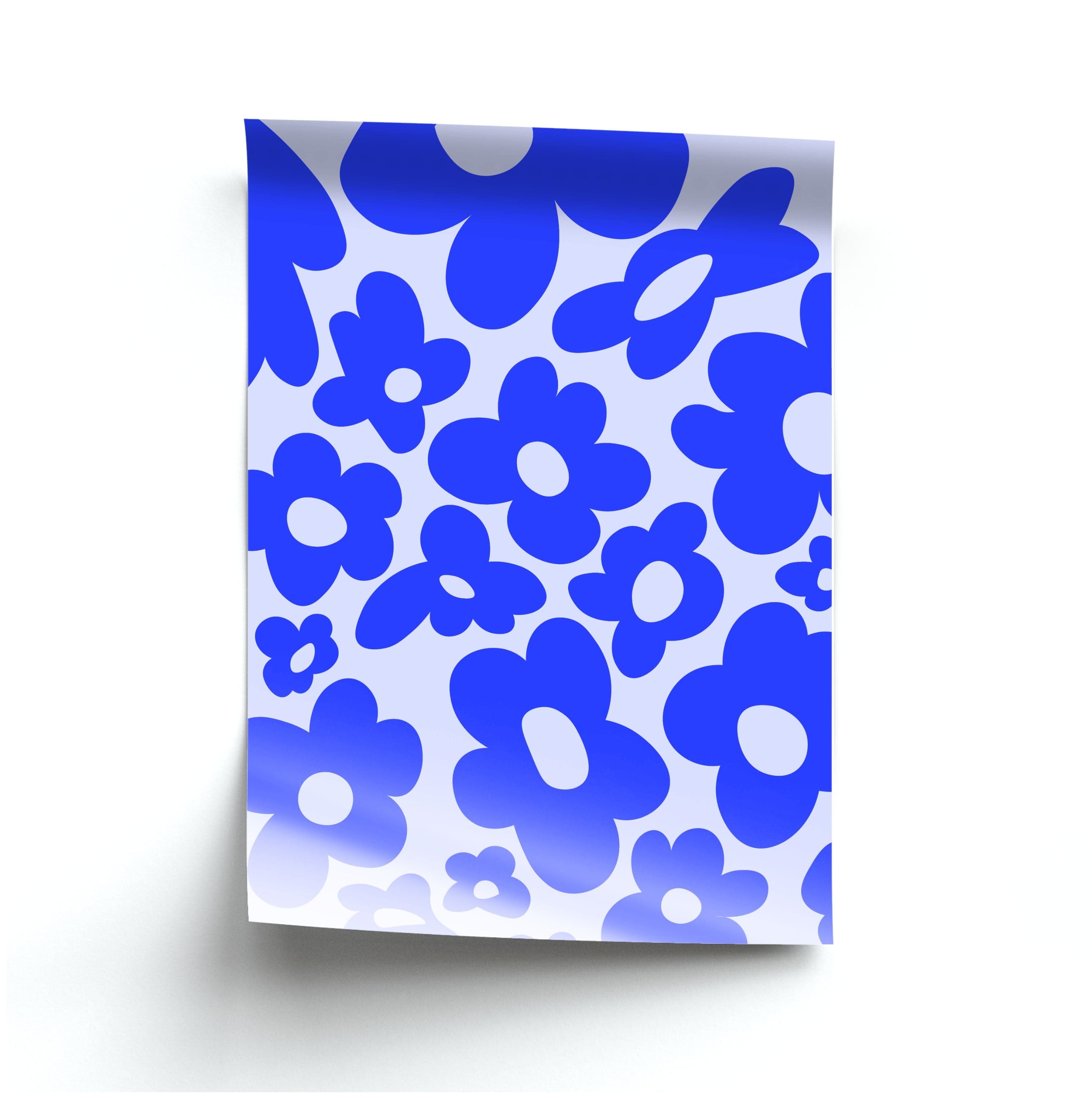 Blue Flowers - Trippy Patterns Poster