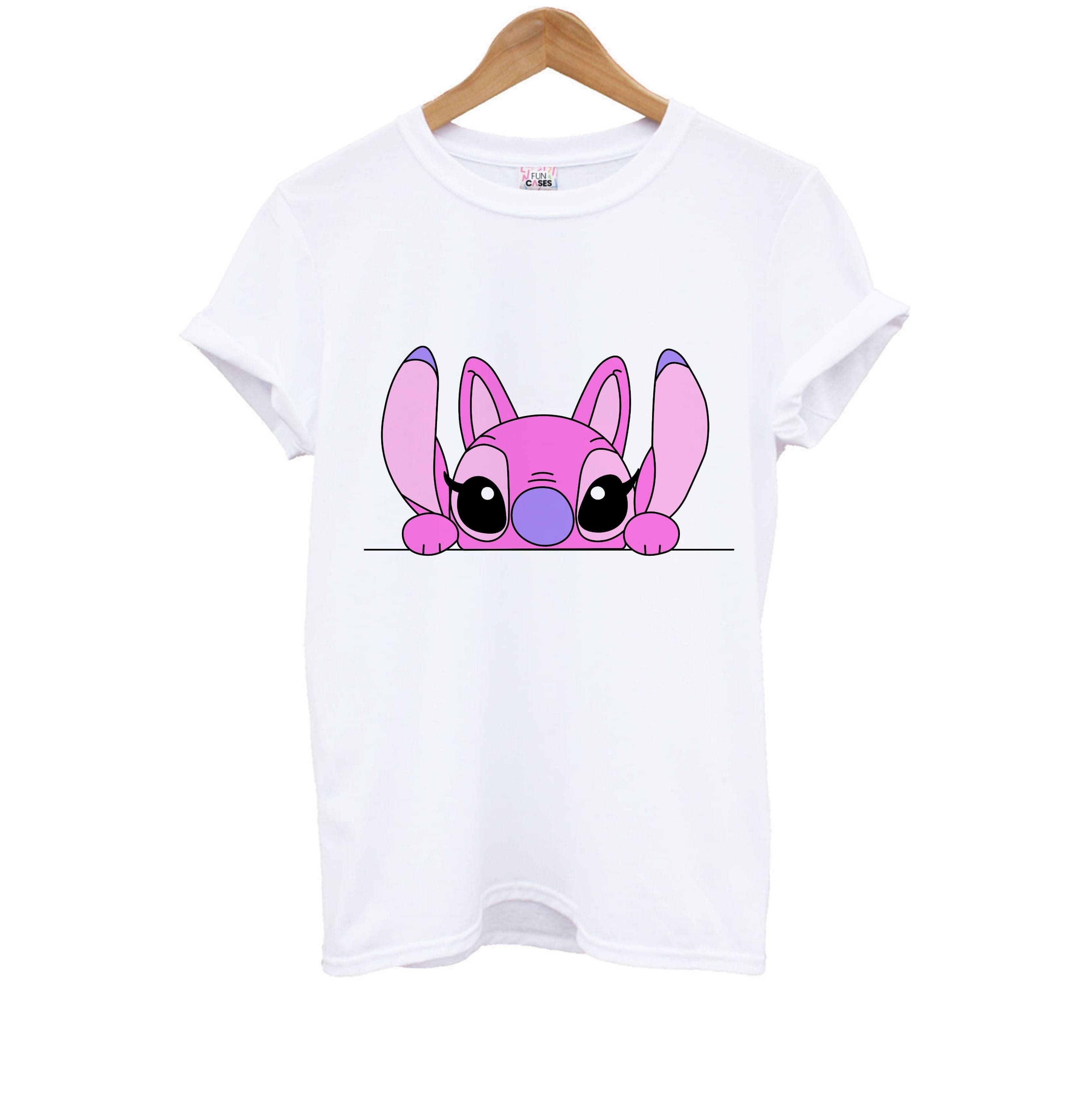 Angel Leaning - Pink Alien Kids T-Shirt