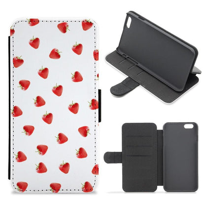 Strawberry Pattern Flip / Wallet Phone Case - Fun Cases