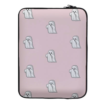 Pastel Pixel Ghost Halloween Laptop Sleeve