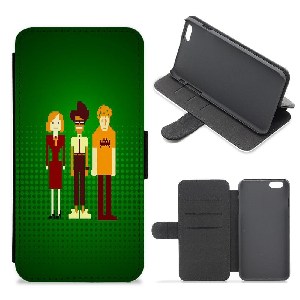 Green The IT Crowd Pixel Flip / Wallet Phone Case - Fun Cases