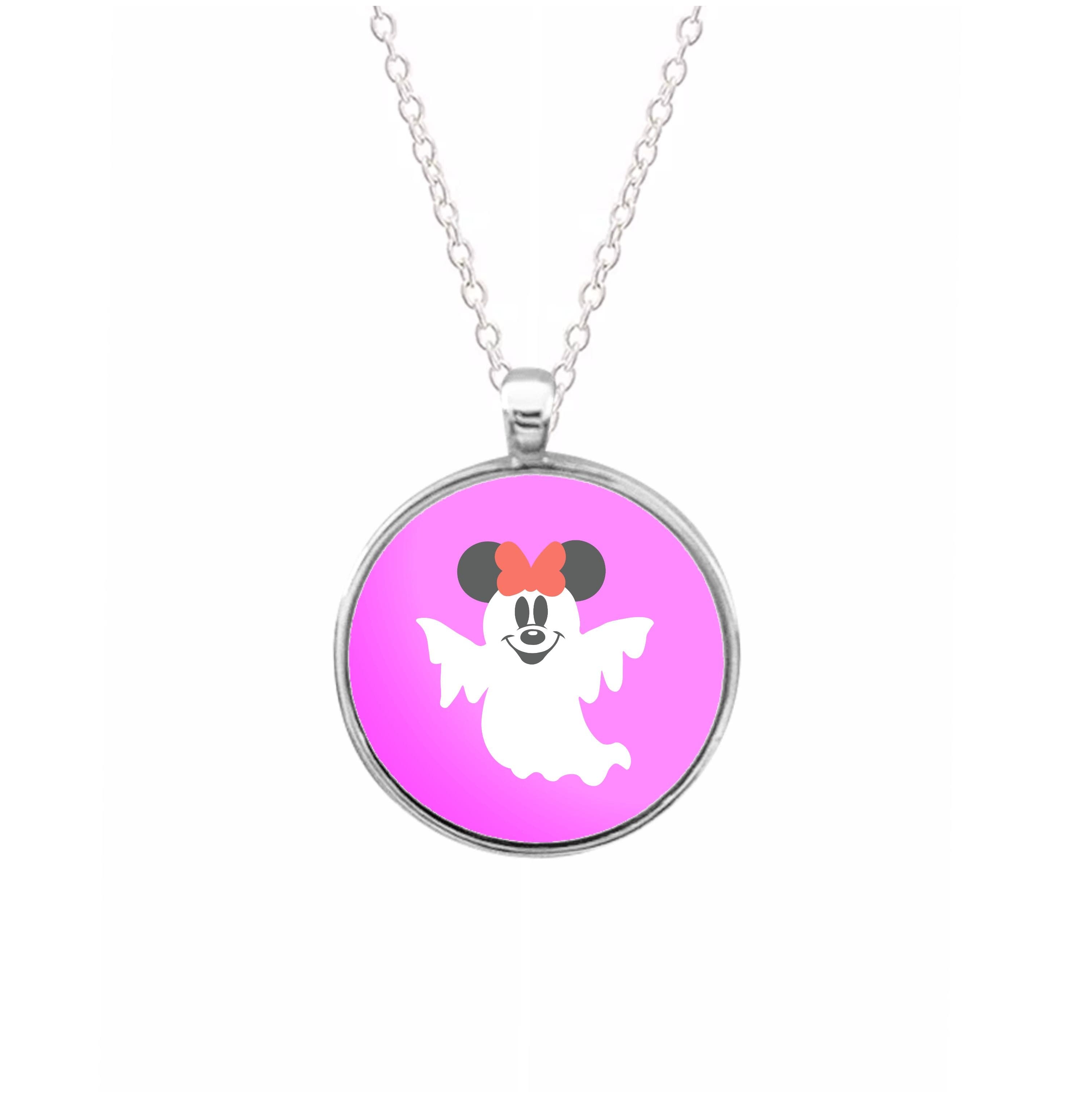 Female Mouse Ghost Halloween Necklace