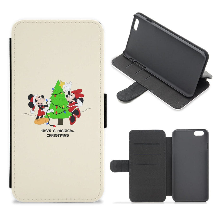 Festive Mickey And Minnie Mouse - Christmas  Flip / Wallet Phone Case