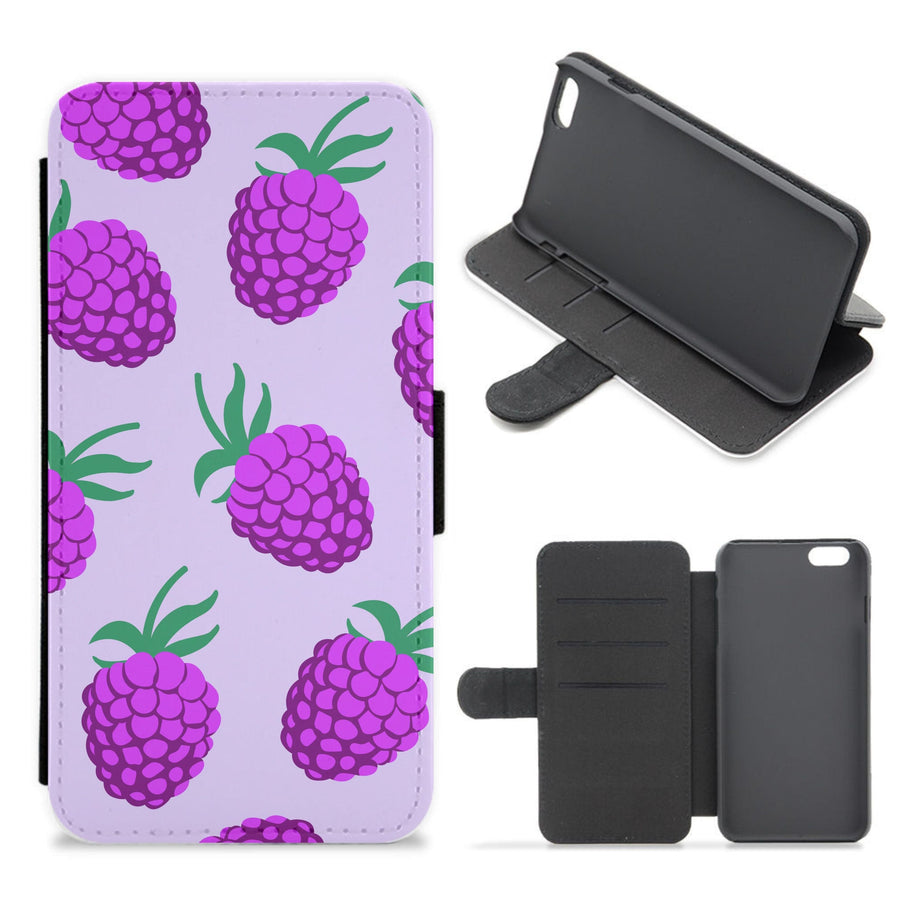 Rasberries - Fruit Patterns Flip / Wallet Phone Case