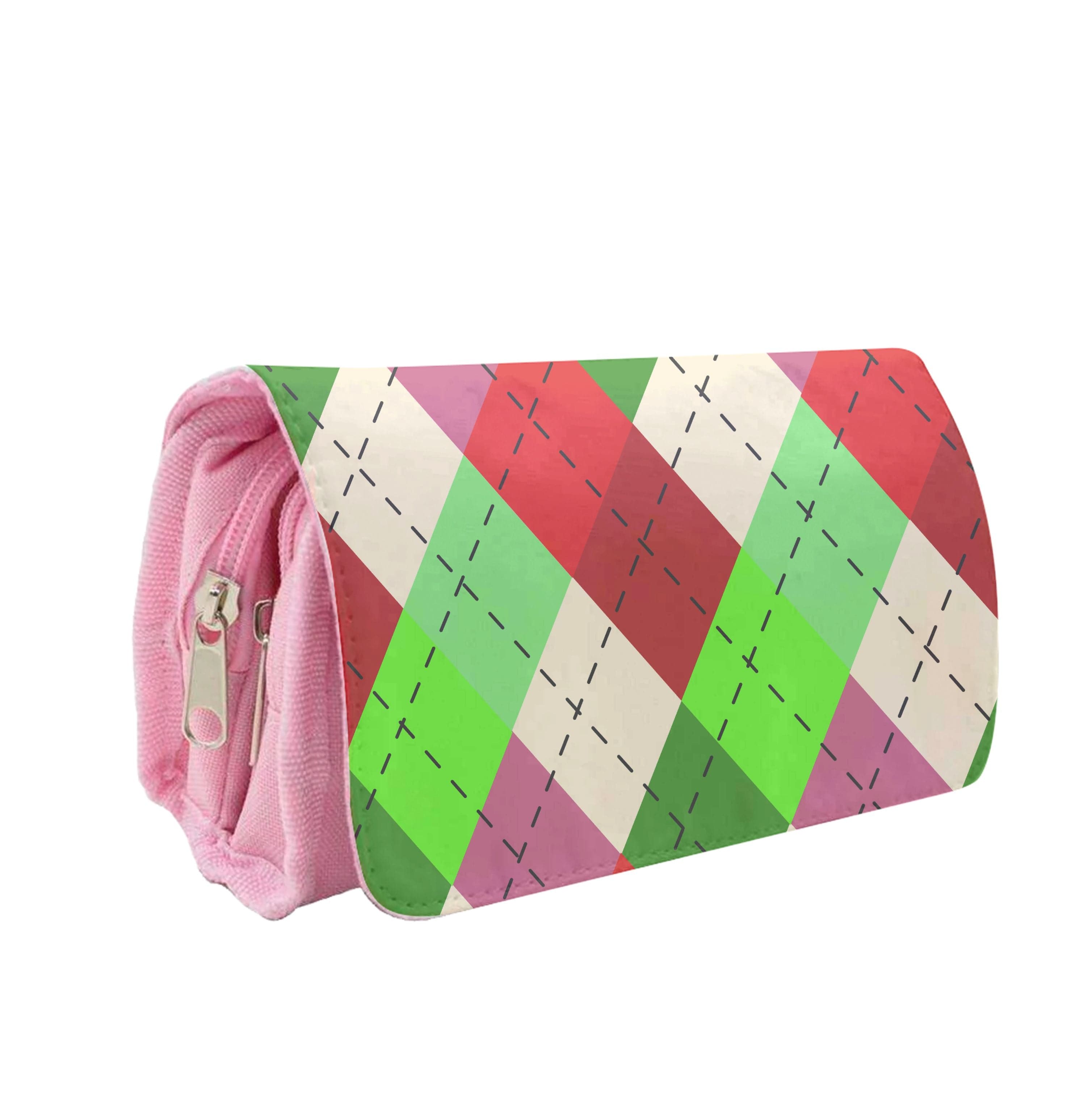 Red And Green - Christmas Patterns Pencil Case