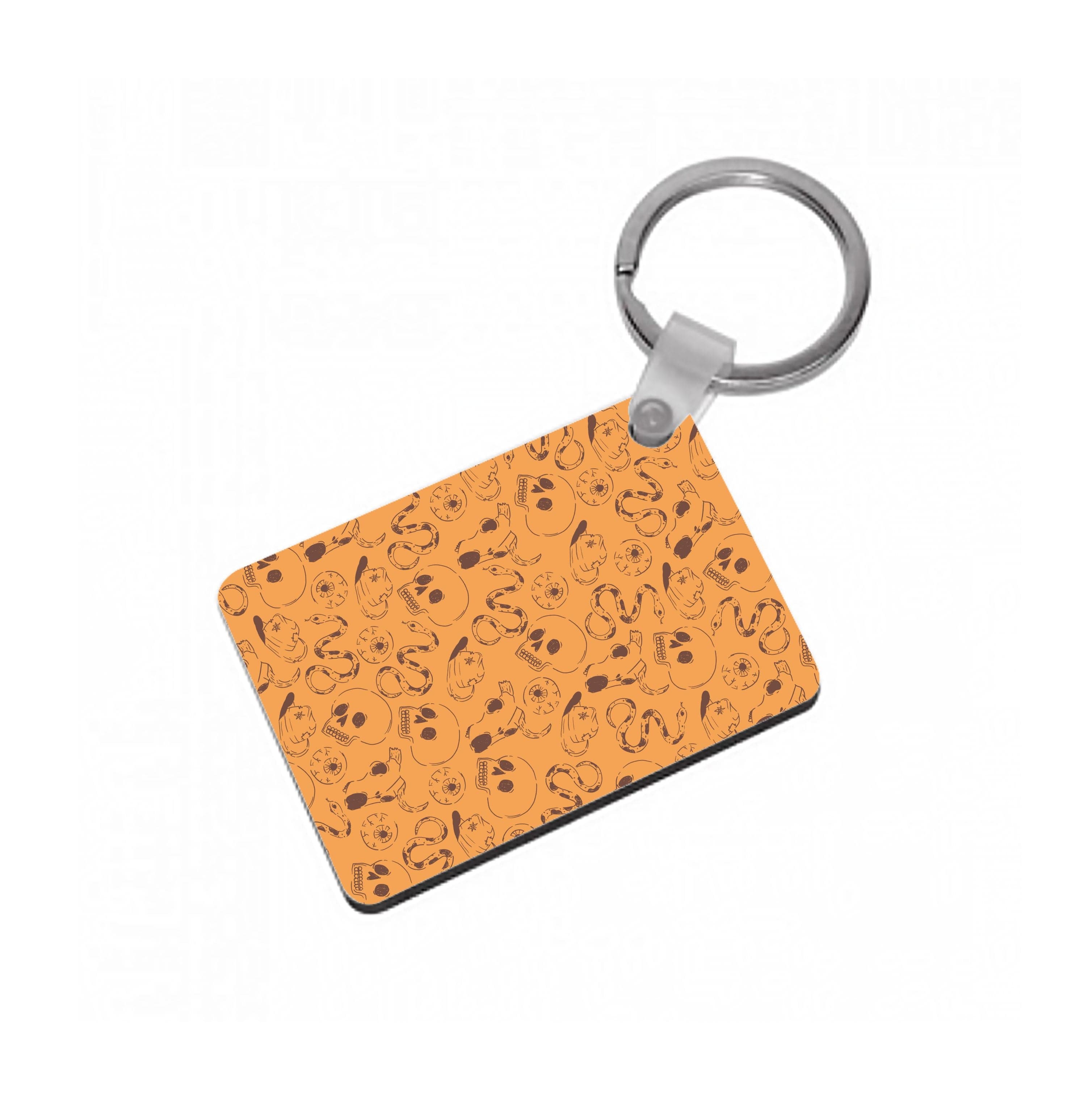 Orange Snakes And Skulls - Western  Keyring